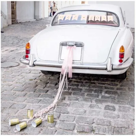 dekoracje na samochod maz zona rozowy jasny partydeco zestaw