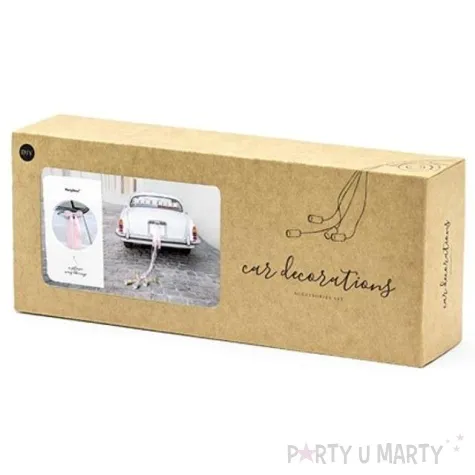 dekoracje na samochod maz zona rozowy jasny partydeco zestaw