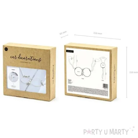 dekoracje na samochod rattanowe bialy partydeco zestaw