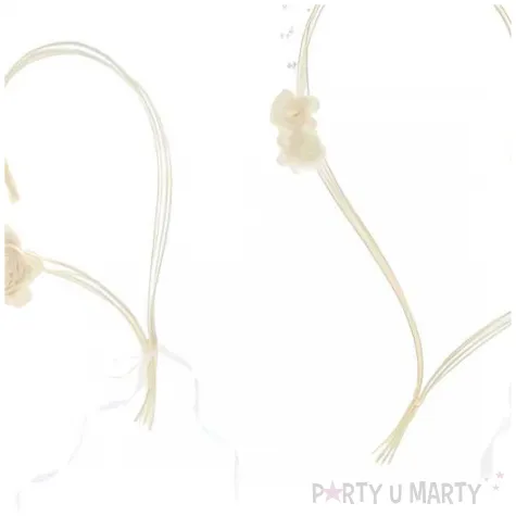 dekoracje na samochod rattanowe serca przyssawki kremowe partydeco 2 szt