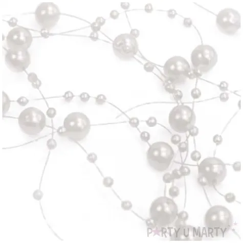 dekoracje na stol komunia slub chrzest girlandy perlowe 130 cm 5 szt