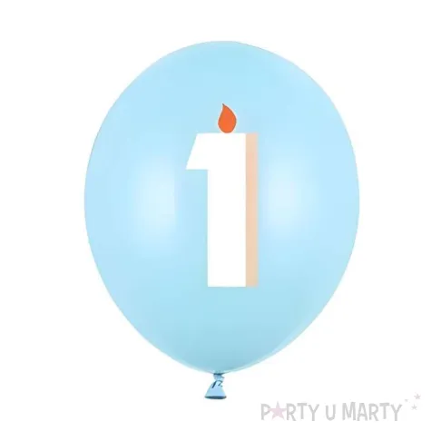 dekoracje na urodziny balony pastelowe cyfra 1 niebieskie zolte rozowe 12 50 szt