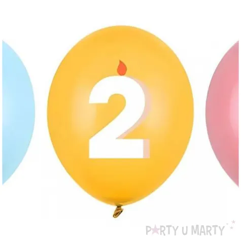 dekoracje na urodziny balony pastelowe cyfra 2 niebieskie zolte rozowe 12 50 szt