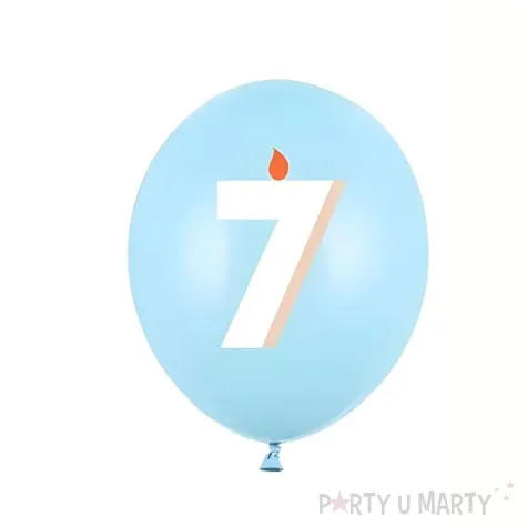dekoracje na urodziny balony pastelowe cyfra 7 niebieskie zolte rozowe 12 50 szt