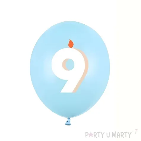 dekoracje na urodziny balony pastelowe cyfra 9 niebieskie zolte rozowe 12 50 szt