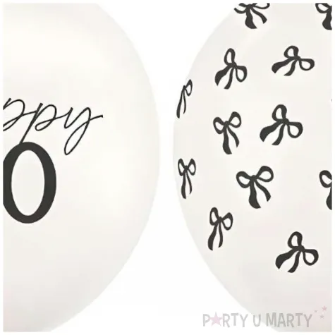 dekoracje na urodziny biale balony liczba 60 kokardki 12 50 szt