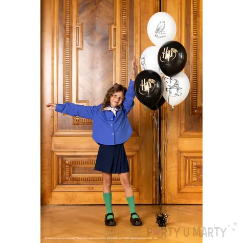 dekoracje na urodziny halloween balony lateksowe harry potter czarne biale hedwiga tiara 12 x6