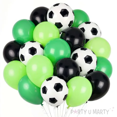 dekoracje na urodziny pilkarza balony pilka nozna zestaw kibica 10 dla dzieci zielone 20 szt