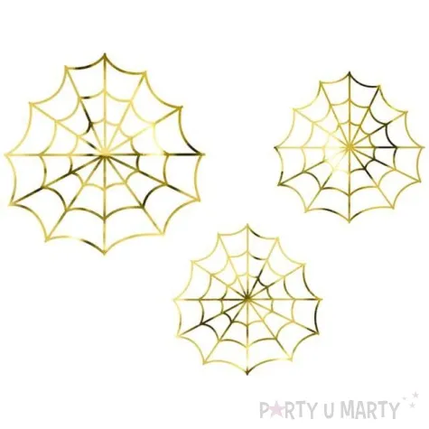 dekoracje pajeczyna zloty partydeco 3 szt