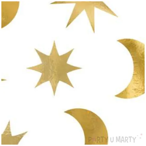 dekoracje papierowe gwiazdki zlote partydeco 9szt