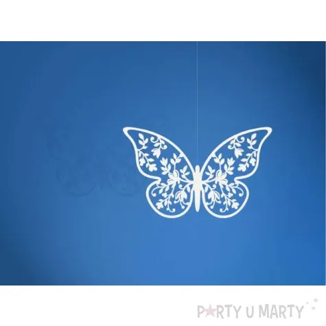 dekoracje papierowe motyl bialy partydeco 6 5x4 cm 10 szt