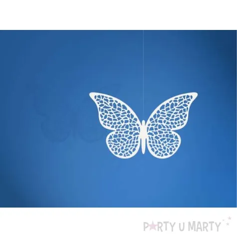 dekoracje papierowe motyl bialy partydeco 6 5x4 cm 10 szt