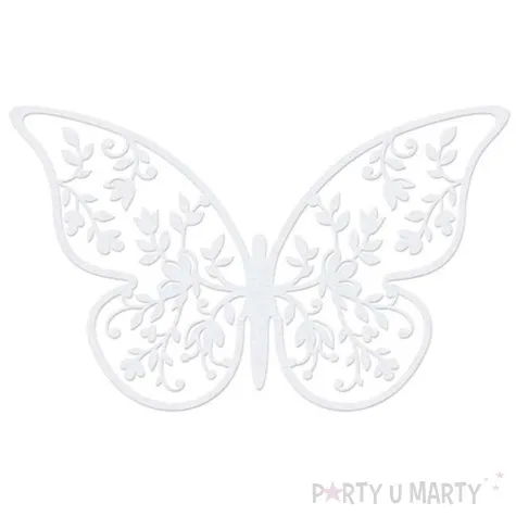 dekoracje papierowe motyl bialy partydeco 6 5x4 cm 10 szt