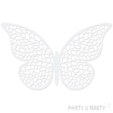 dekoracje papierowe motyl bialy partydeco 6 5x4 cm 10 szt