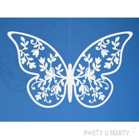 dekoracje papierowe motyl bialy partydeco 8x5 cm 10 szt