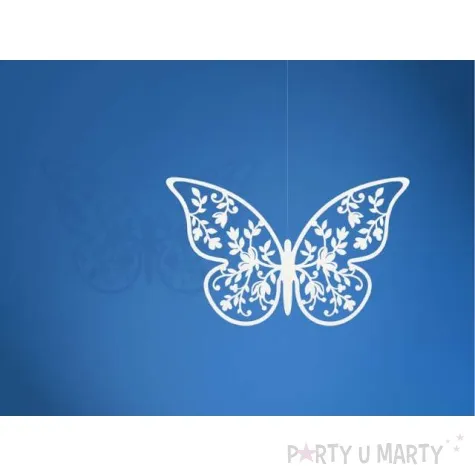 dekoracje papierowe motyl bialy partydeco 8x5 cm 10 szt