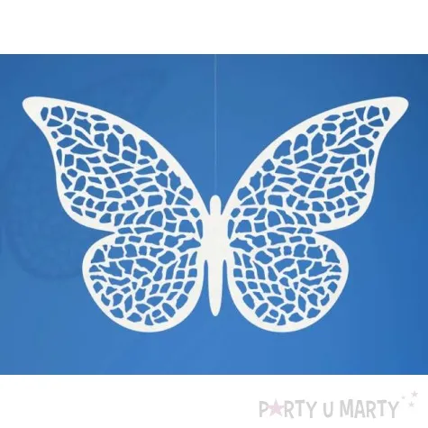 dekoracje papierowe motyl bialy partydeco 8x5 cm 10 szt