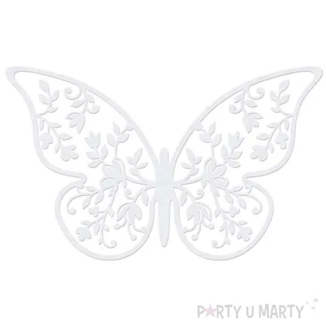dekoracje papierowe motyl bialy partydeco 8x5 cm 10 szt
