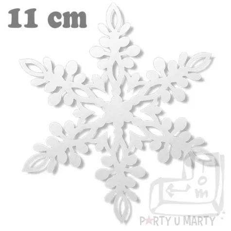 dekoracje papierowe sniezynka bialy 11 cm 10 szt