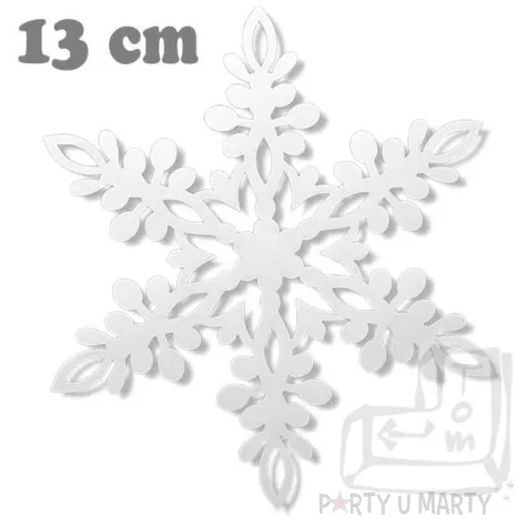 dekoracje papierowe sniezynka bialy 13 cm 10 szt