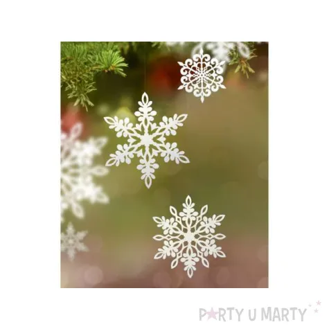 dekoracje papierowe sniezynka bialy 9 cm 10 szt