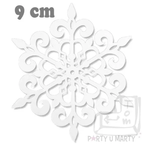 dekoracje papierowe sniezynka bialy 9 cm 10 szt