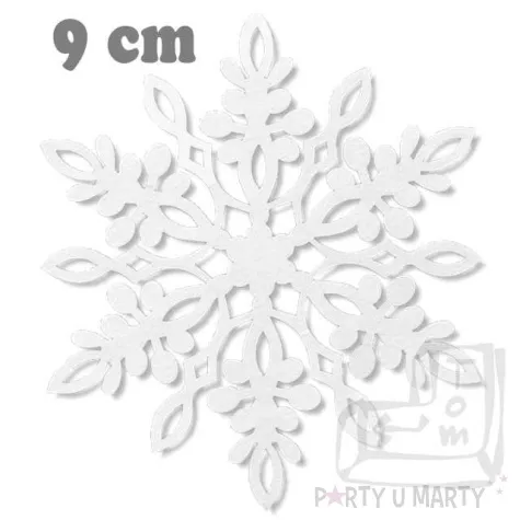 dekoracje papierowe sniezynka bialy 9 cm 10 szt