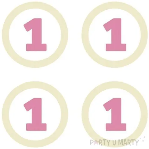 dekoracje roczek rozowy partydeco 4szt