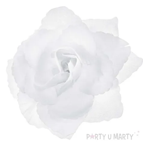 dekoracje rozyczki biale partydeco 24szt