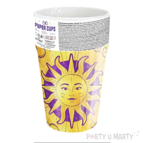 dekoracje stolu na andrzejki kubeczki papierowe astrologia metaliczne 220 ml 6 szt