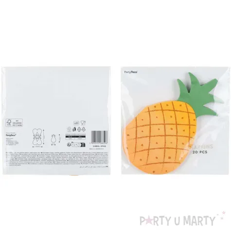 dekoracje stolu na urodziny impreze hawajska serwetki ananas 20 szt