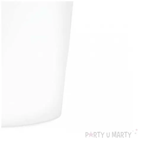 dekoracje stolu na urodziny kubeczki papierowe monokolor jednorazowe bialy 250 ml 6 szt