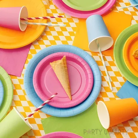 dekoracje stolu na urodziny kubeczki papierowe monokolor jednorazowe pomaranczowe 250 ml x6