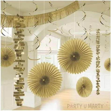 dekoracje wiszace zlote girlandy amscan 213 cm