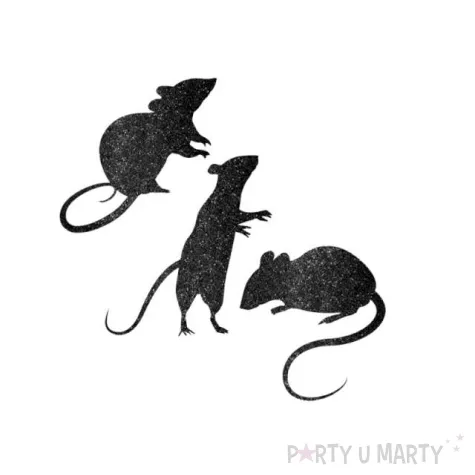 dekoracje wycinane szczury brokatowe 1 op
