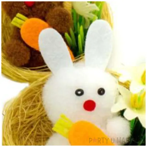 dekoracje zestaw krolik bialy i brazowy w gniazdku aliga 2 sz