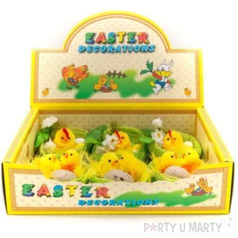 dekoracje zestaw kurka i kurczaki w zielonym gniazdku aliga 2 sz