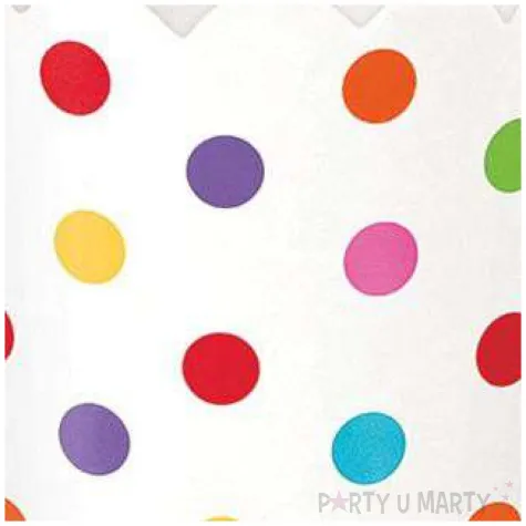 dekoracyjne miseczki papierowe na przekaski teczowe groszki 36 szt