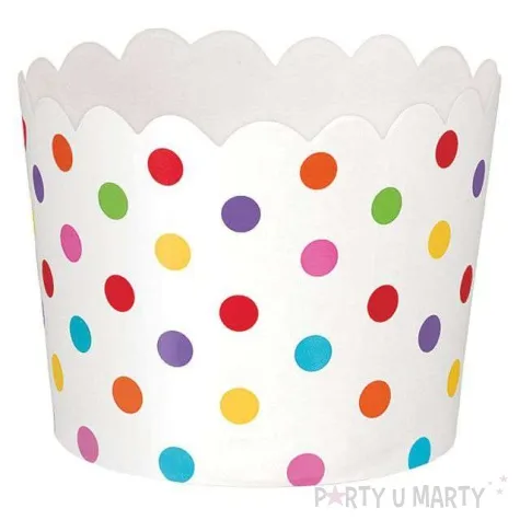 dekoracyjne miseczki papierowe na przekaski teczowe groszki 36 szt