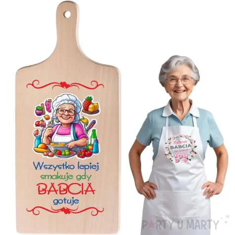 deska drukowana do krojenia wszystko lepiej smakuje gdy babcia gotuje 11 5 x 26 5 cm