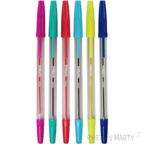 dlugopisy klasyczne fluorescencyjne mix titanum 0 7 mm 6 szt