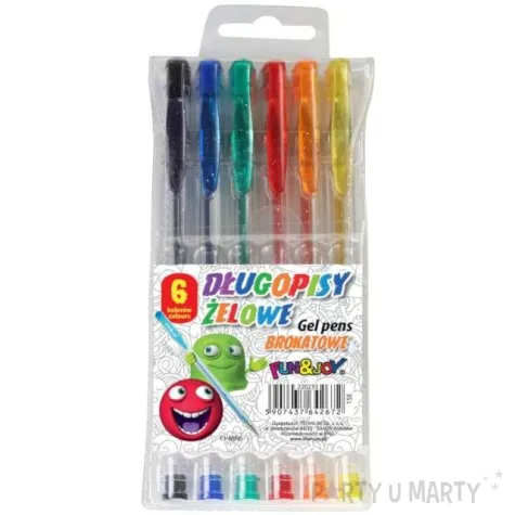 dlugopisy zelowe brokatowe mix titanum 1 mm 6 szt