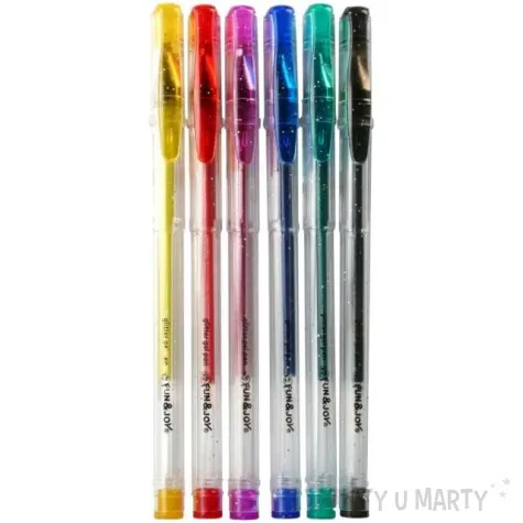 dlugopisy zelowe brokatowe mix titanum 1 mm 6 szt