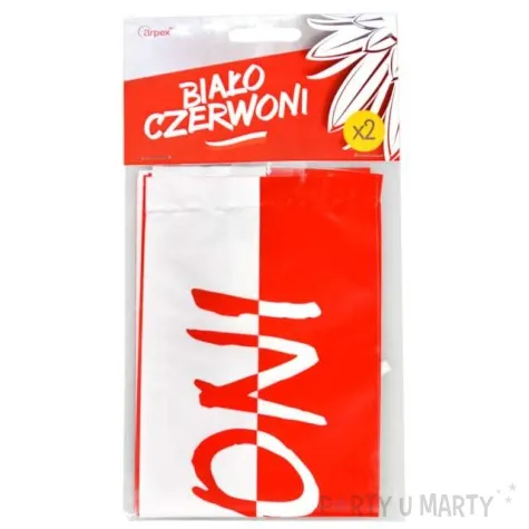 dmuchaniec paleczki kibica bialo czerwoni bialo czerwony arpex 10 x 58 cm 2 szt