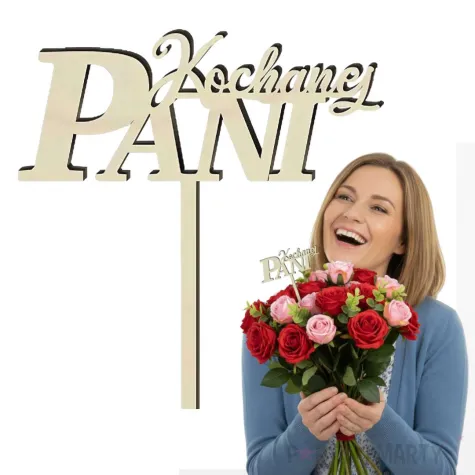 dodatek do prezentu dla nauczyciela na dzien edukacji pik ozdobny do bukietu kochanej pani 23 cm