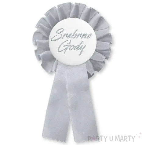 dodatek do stroju na 25 rocznice slubu kotylion srebrne gody przypinka jubileusz