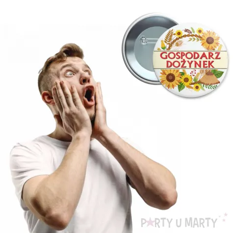dodatek do stroju na dozynki gminne metalowa przypinka gospodarz dozynek pin zniwa