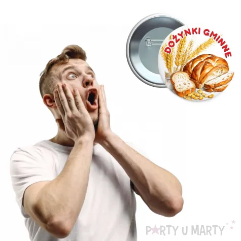 dodatek do stroju na dozynki gminne metalowa przypinka klosy zboza i chleb pin zniwa