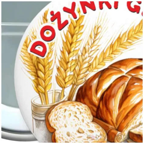 dodatek do stroju na dozynki gminne metalowa przypinka klosy zboza i chleb pin zniwa