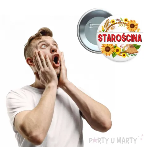 dodatek do stroju na dozynki gminne metalowa przypinka staroscina slonecznik pin zniwa